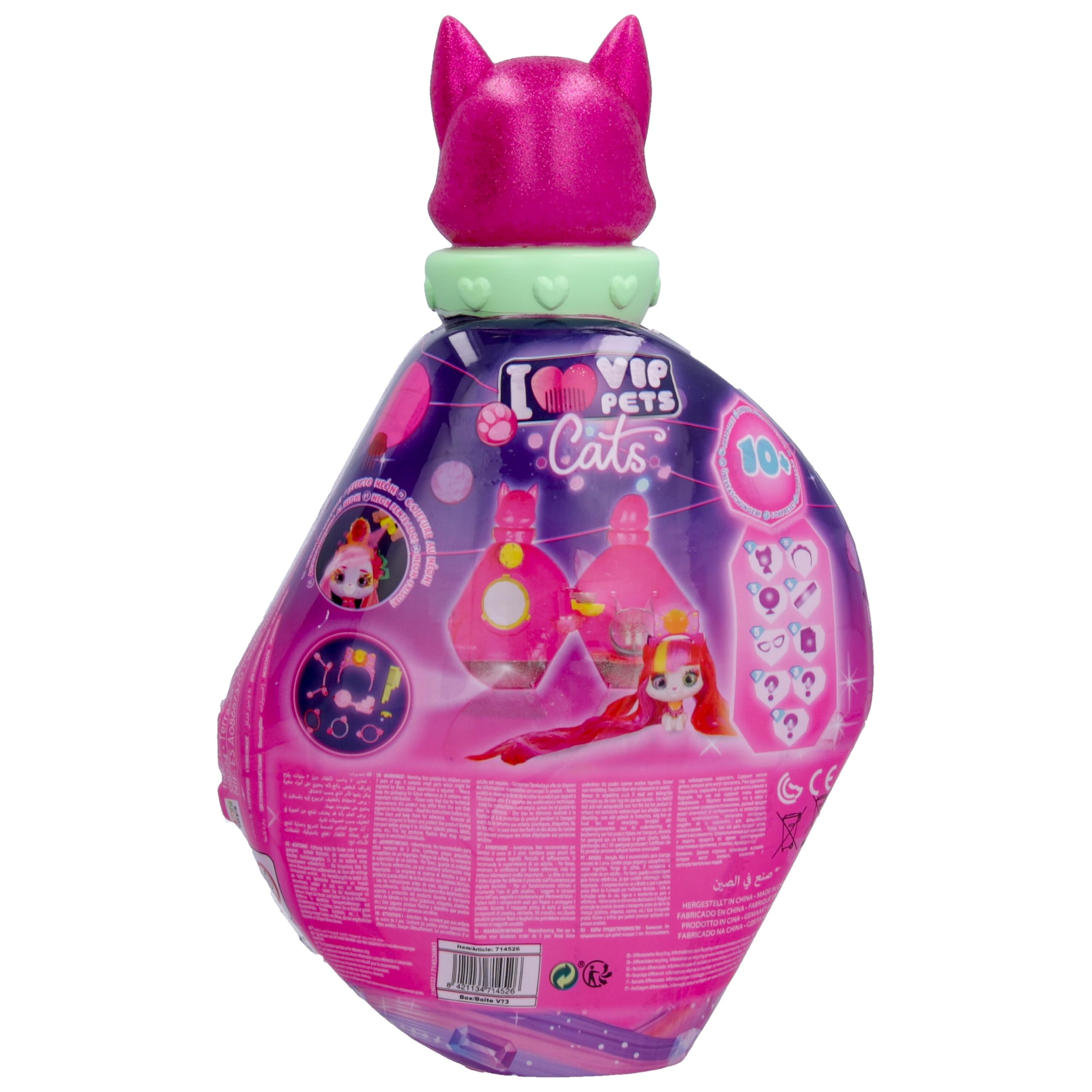 VIP Pets Cats Selena Collectible Kittens that Shine in the Dark with Long Combs and 15 Accessories for Boys and Girls +3 Years - Image 2