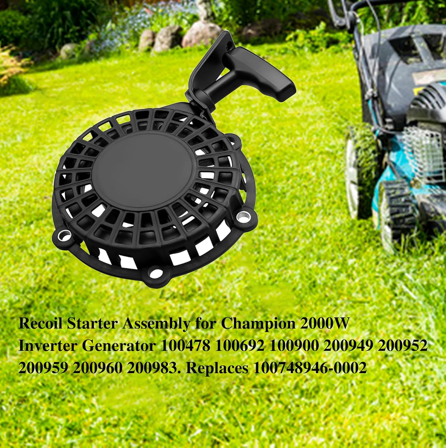 Recoil Starter Assembly Compatible for Champion 2000W Inverter Generator 100478 100692 100900 200949 200952 200959 200960 200983,100748946-0002 and Wen 2000W Inverter Generator 56202i 56203i 56235i.