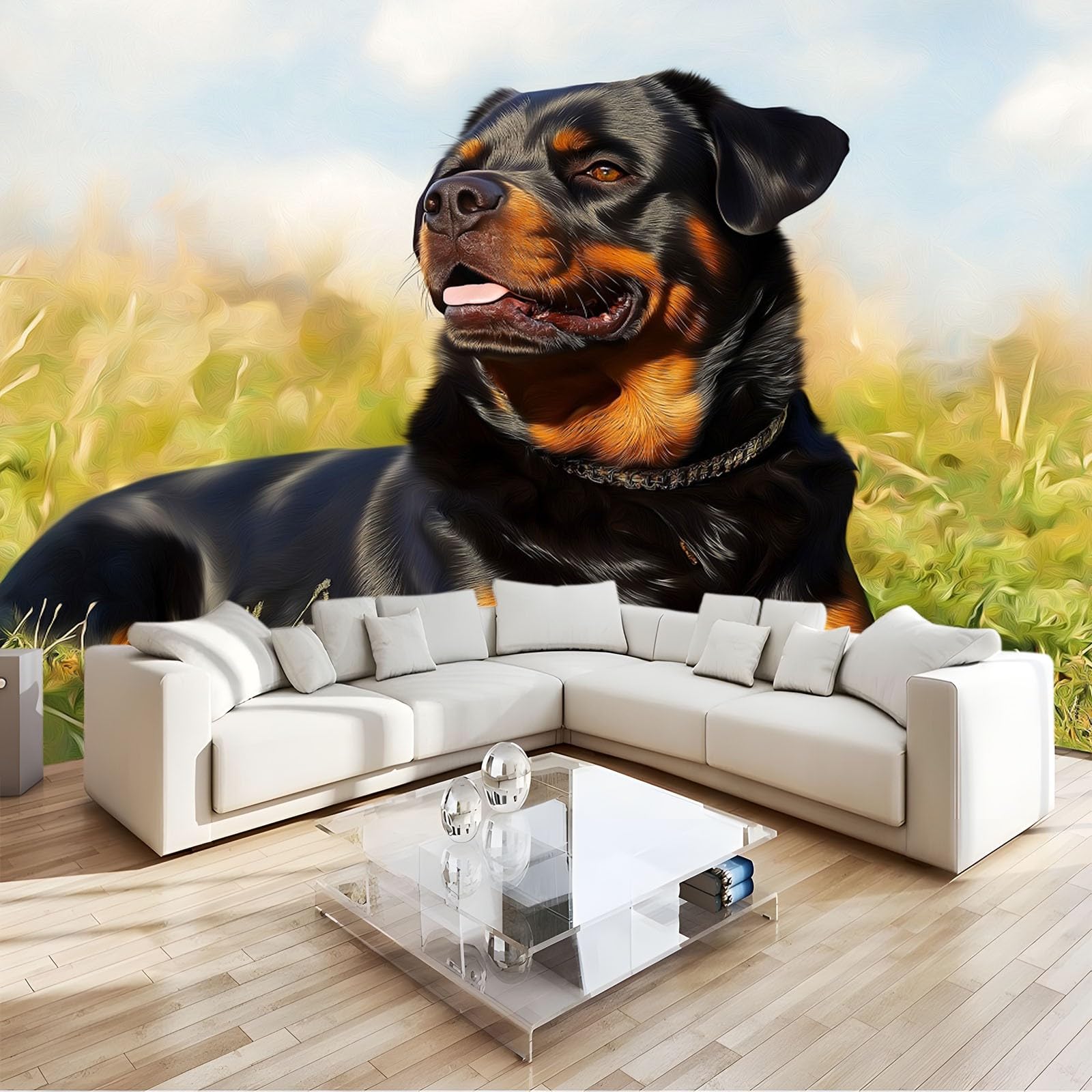 Papier peint panoramique Rottweiler 3D revêtement haut de gamme