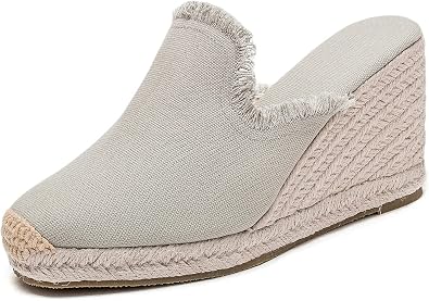 Womens Platform Wedge Sandals Espadrilles Slip On Dress Summer Mule Slippers Shoes