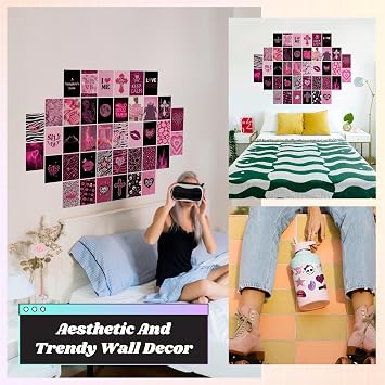 97 Decor Y2K Room Decor Aesthetic, 40 Pcs 4x6 Pink Collage Posters