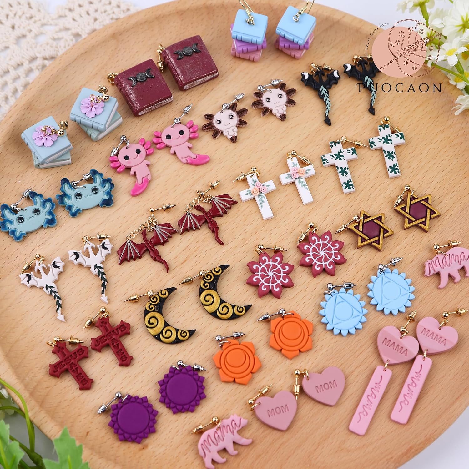 Puocaon Back to School Miniature Jewelry Cutters - 8 Pcs Polymer Clay Earrings Kit