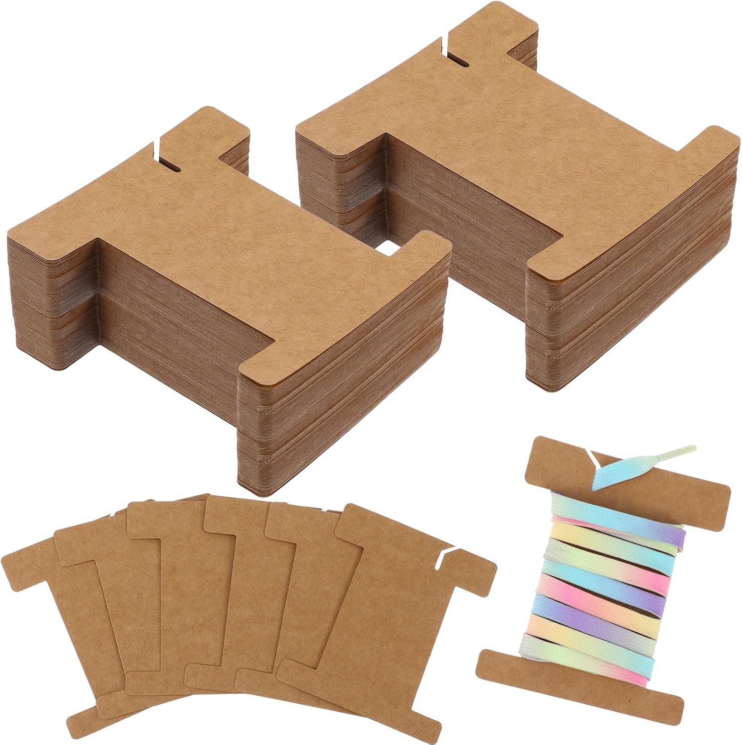 250 Pcs Ribbon Organizer Set, Spools Embroidery Floss Holder, Embroidery Thread Holder, Empty Cardboard Yarn Bobbins for Craft DIY Sewing Storage
