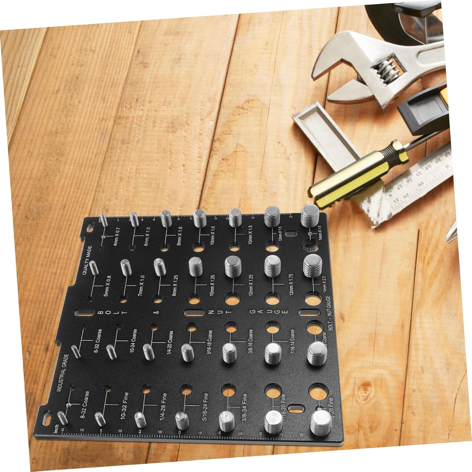 CHILDWEET Thread Gauge Size Tool Bolt Thread Gauge Bolt Thread Checker for Accurate Measurement and Easy Usage
