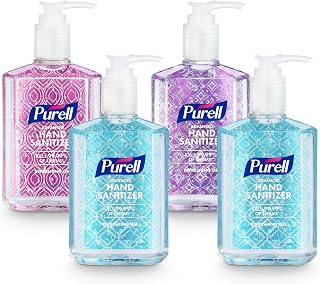 PURELL Advanced Hand Sanitizer Refreshing Gel, Clean Scent, 8oz Pump Bottles Pack of 4 - Kills 99.99% Germs, Moisturizes Skin