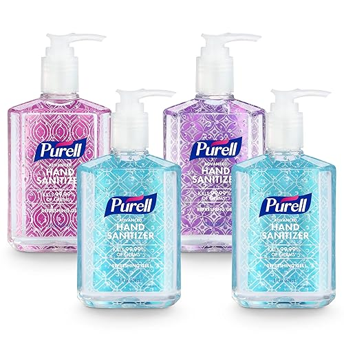 Purell 9652-04-ECDECO Sanitizante de manos de serie de diseño avanzado, botellas de 8 oz (Paquete de 4)