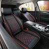 Easy to Clean PU Leather Car Seat Cushions 5 seats Full Set - Anti-Slip Suede Backing Universal Fit Car Seat Covers for Both Fabric and Leather Car Seats