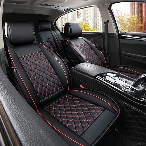 INCH EMPIRE - Funda para asiento de automóvil resistente al agua de cuero sintético para asientos delanteros y traseros ajuste universal para la