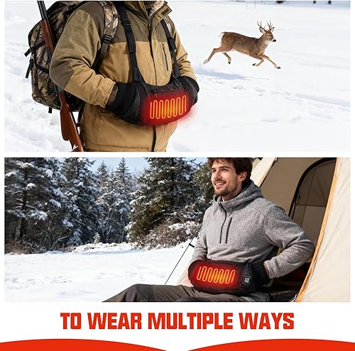 Miniatura 4 de Calentador de manos calentado 10000mAh eléctrico calentado mano con ajuste de calor de 3 niveles, banco de energía recargable, correa ajustable, 2