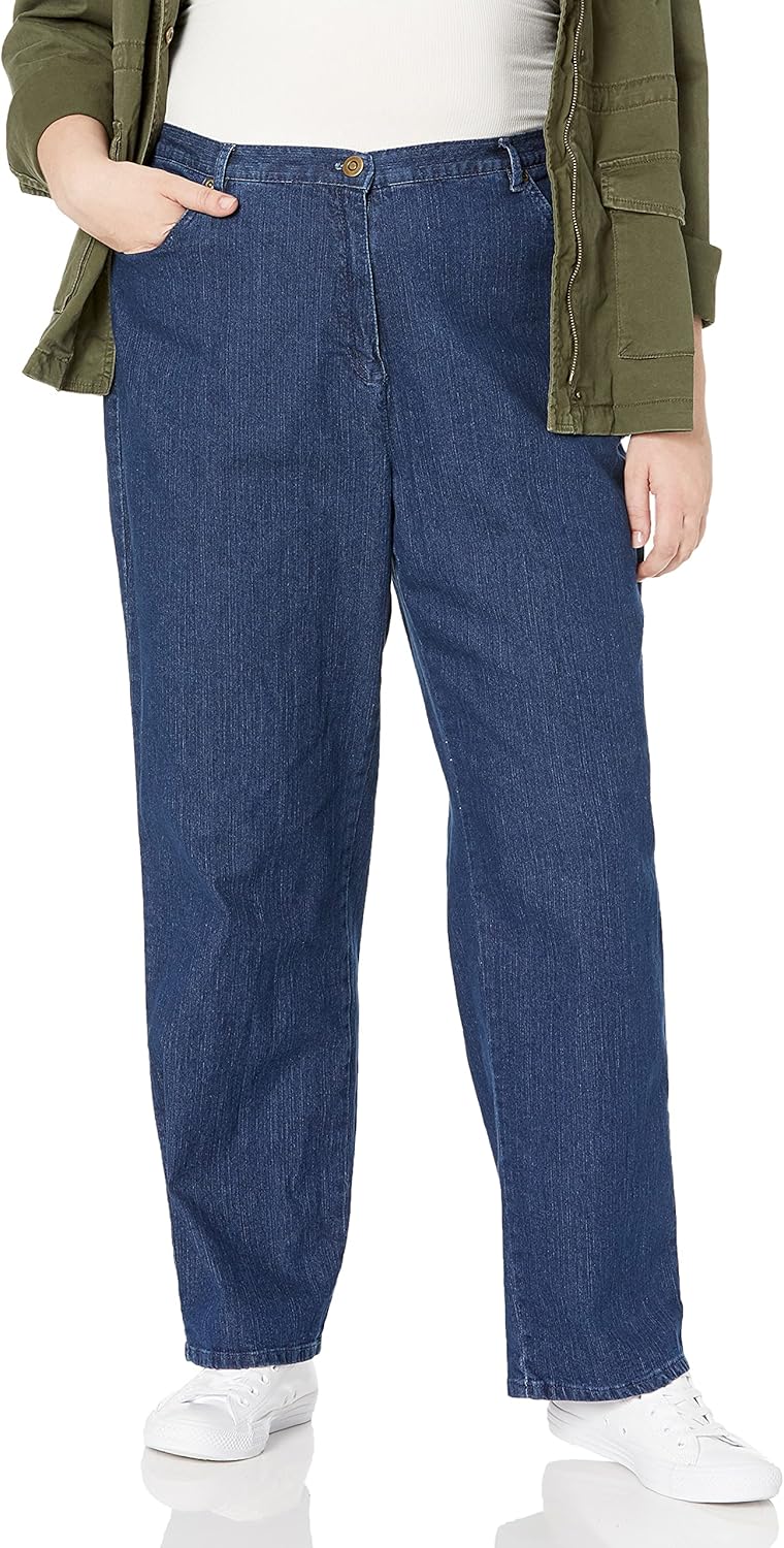 Ruby Rd. Women's Size Plus Classic Flat Front Denim Jean 18 Indigo