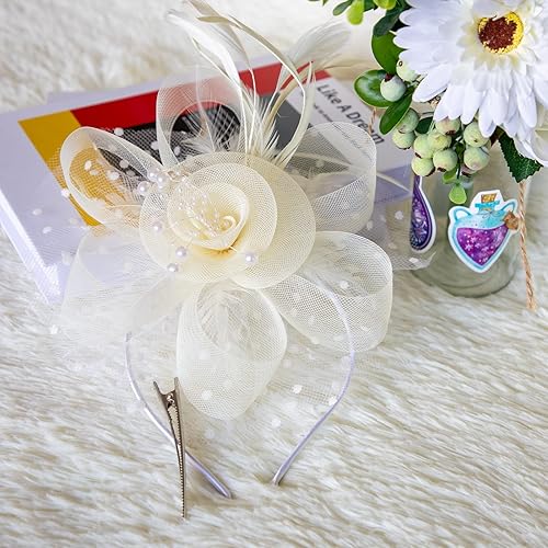 Miniatura 6 de Tocado para mujer, sombreros del Derby de Kentucky, sombrero de fiesta de té, diadema con clip para el cabello para boda y cóctel