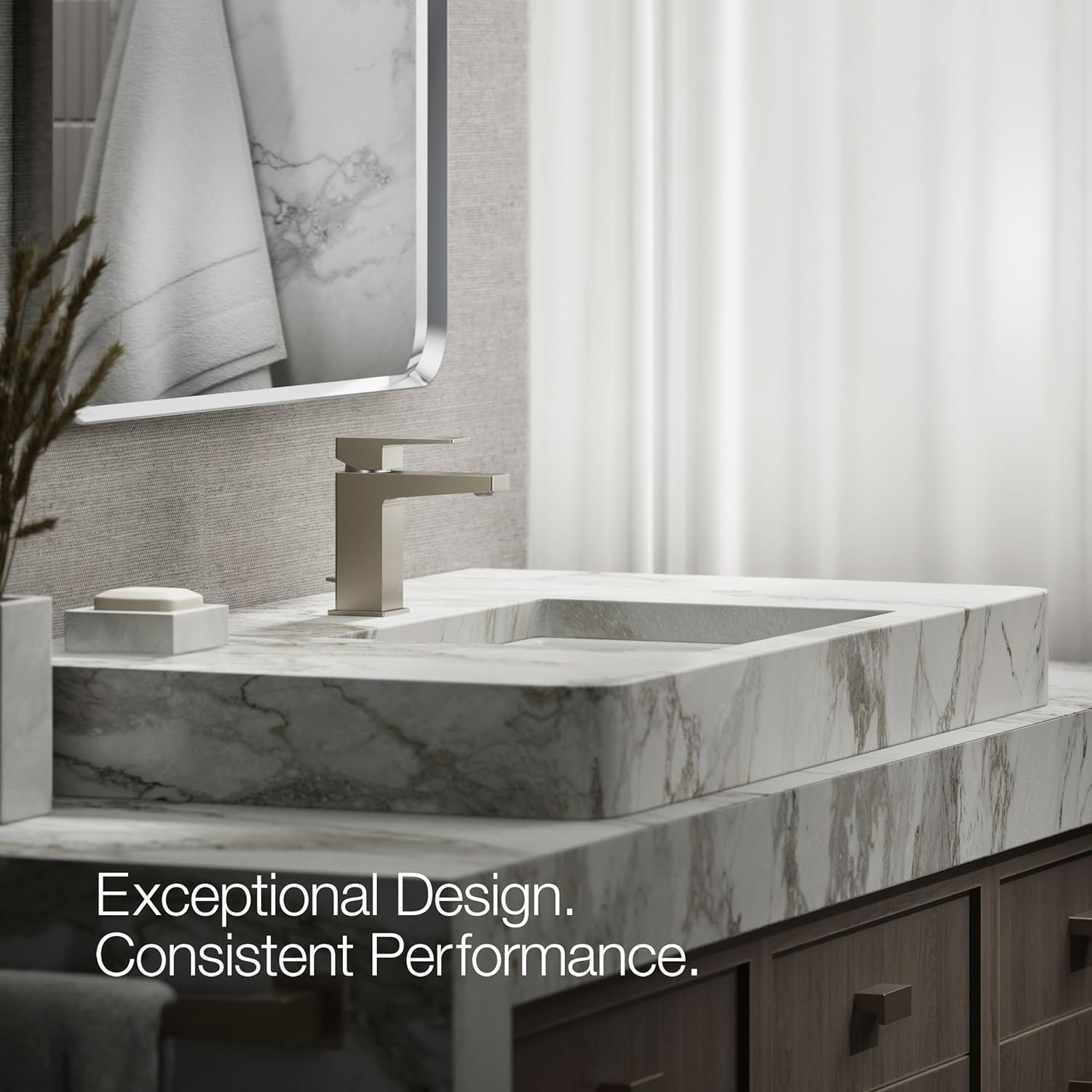 Kohler 99760-4-BN Honesty® Single-Handle Bathroom Sink Faucet, 1.2 gpm, Vibrant Brushed Nickel
