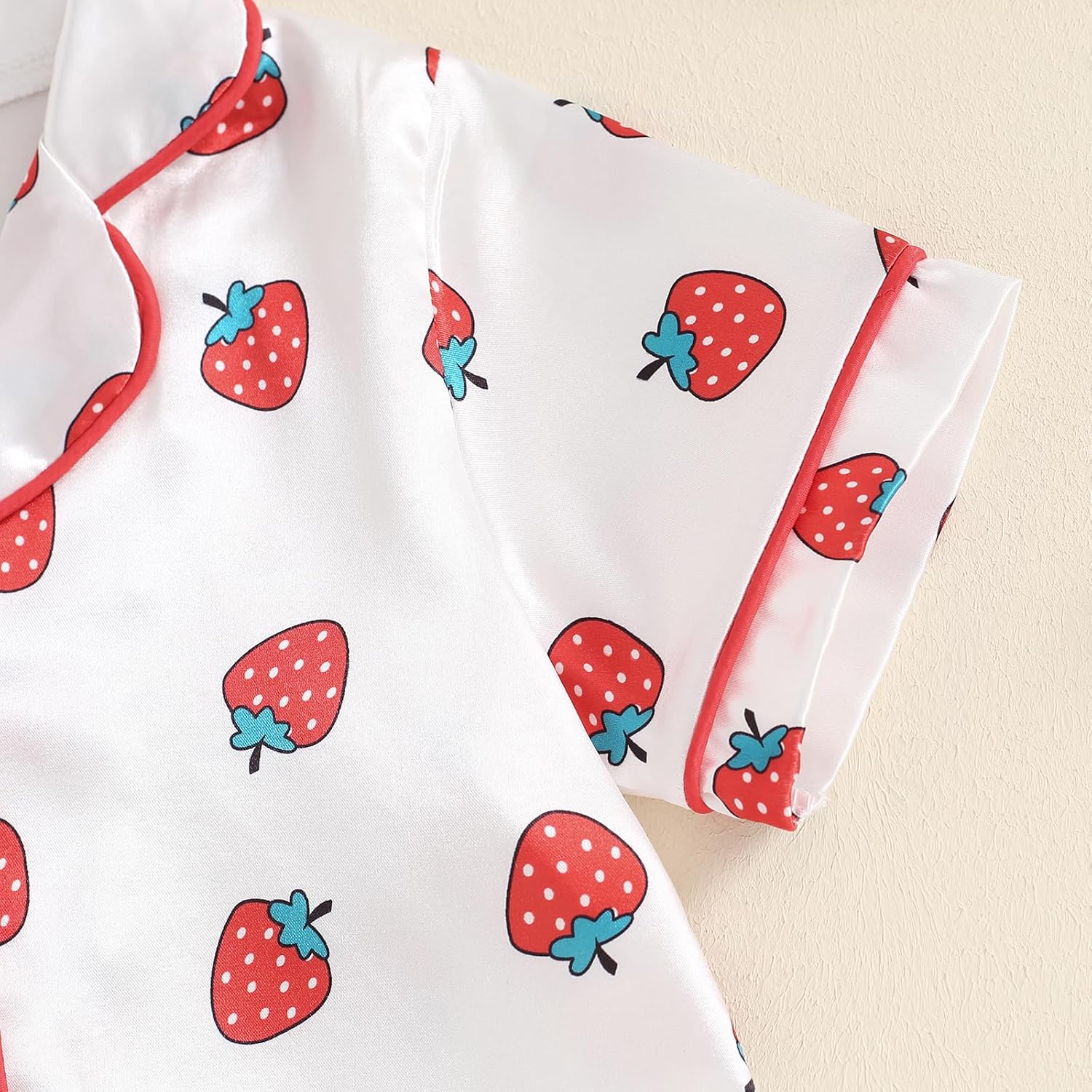 Toddler Girl Floral Pajamas Set Short Sleeve Button Down Shirt And Shorts 2Pcs Kids Pjs Loungewear