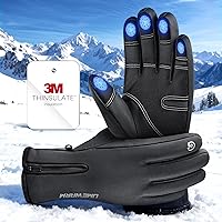 UMEWARM Winter Gloves Men Women: 3M Thinsulate -20°F Waterproof Ski Gloves, 5-Layer Thermal Touchscreen Snowboard Gloves for Cycling Hiking