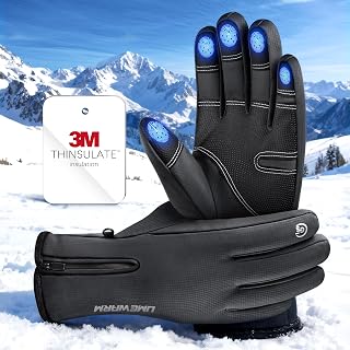 UMEWARM Winter Gloves Men Women: 3M Thinsulate -20°F Waterproof Ski Gloves, 5-Layer Thermal Touchscreen Snowboard Gloves for Cycling Hiking