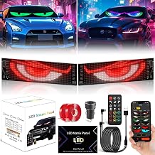 Devil Eyes LED Eyes for Car and Truck, 70mm*170mm, Programmable Flexible LED Panel, IP65 Waterproof, Remote Control and Bluetooth App, Suitable for Cars, Trucks, Parties (Pack of 2)