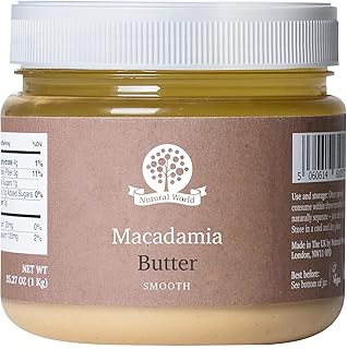 Nutural World - Smooth Macadamia Nut Butter 35 Oz (1kg) / 100% pure single ingredient