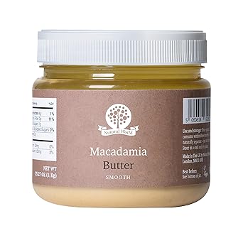 Nutural World - Smooth Macadamia Nut Butter 35 Oz 1kg / 100% pure single ingredient