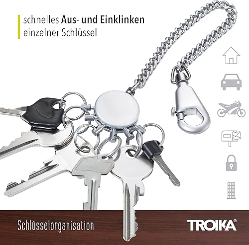 Miniatura 3 de Troika - Llavero de cadena de patente con 6 anillos KR1060MA