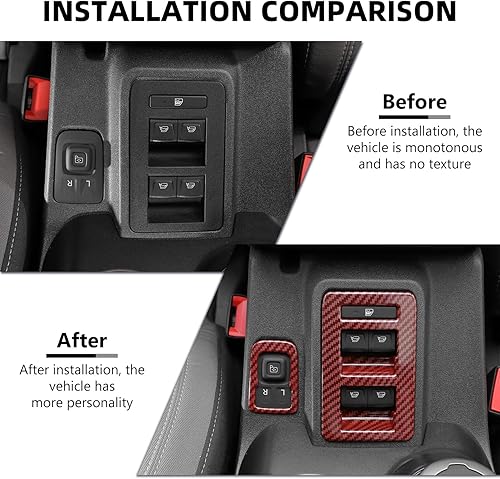 Miniatura 2 de Para Bronco - Interruptor de control de interruptor de elevación de ventana, 2 piezas de cubierta de panel de ajuste de espejo retrovisor de consola