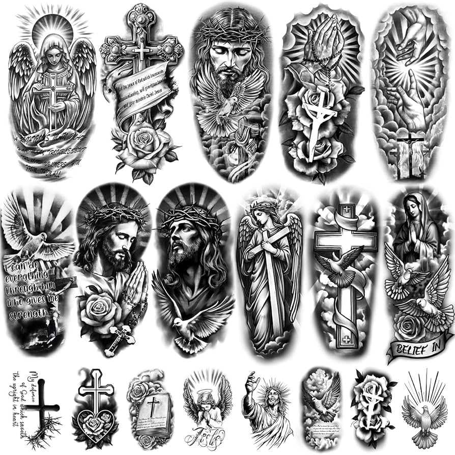 【新品】絵画　TATTOO 50個限定激レア！ Amazon.co.jp: 77枚 クリスチャン テンポラリータトゥー 女性用 男性用