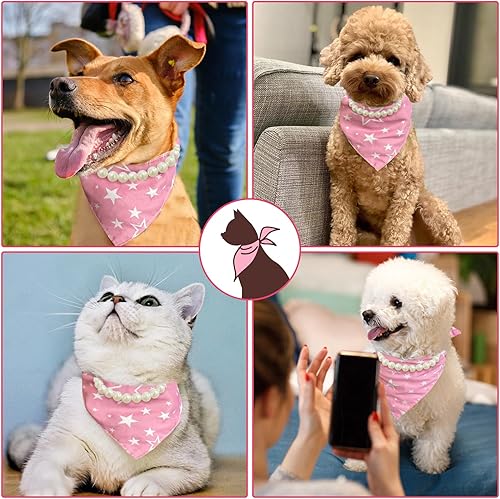 Miniatura 6 de WangChow Bandana para perro con nack, bufanda para perro hembra, regalo para perros pequeños, collar para decoración de perro, juego de bandana