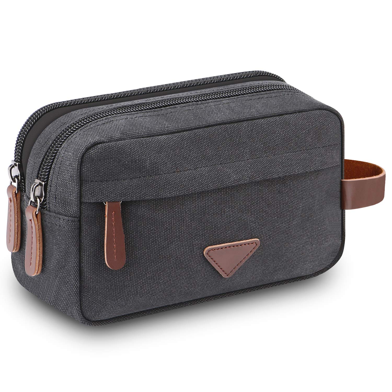 Mens Toiletry Bag,Lanivas Canvas Travel Organizer Groomsmen Gift Shaving Kit Black
