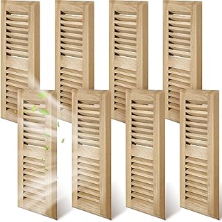 Landical 8 Pcs Red Oak Wood Floor Register Vent 4 x 10 Inch Drop in Vent Cover Wood Floor Register Surface Mount Vent, No Damper, Unfinished