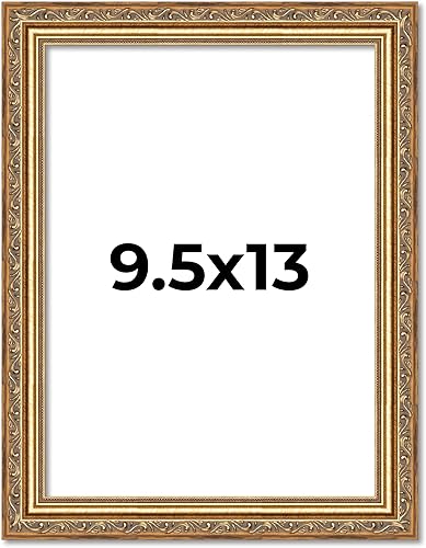 Vista 189 de Poster Palooza Marco de fotos de madera tradicional dorado antiguo de 6 x 18 pulgadas con plexiglás acrílico UV, respaldo de tablero de espuma