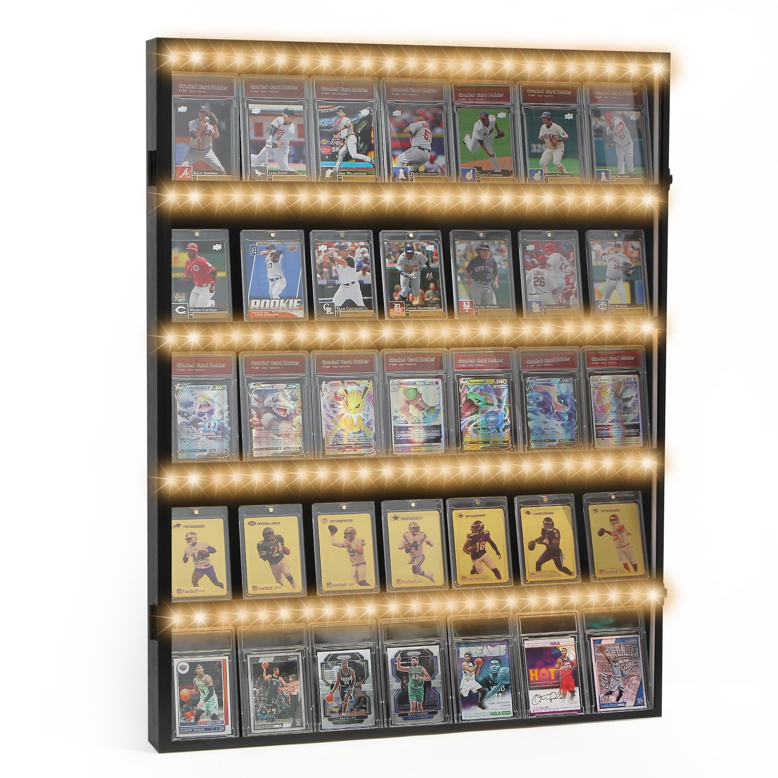 Amazon.com: LED Baseball Card Display Case, Graded Sports Card Display Wall  Cabinet for Trading Cards, PSA Card Display for Baseball, Football,  Basketball, and Hockey Collectors : Toys & Games