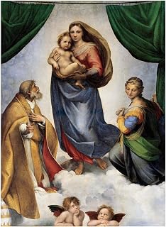 Home Comforts - Raphael's Sistine Madonna poster - Vivid Imagery Laminated Poster Print - 12 Inch by 18 Inch Laminated Poster With Bright Colors