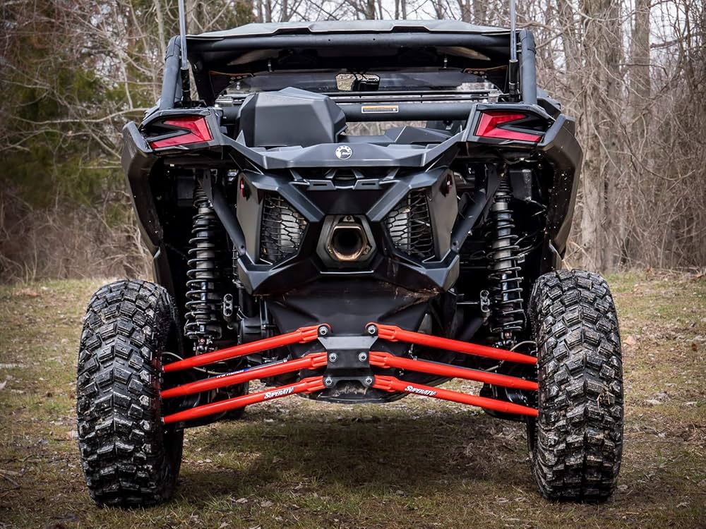 SuperATV Heavy Duty Round Tube Rear Radius Arms/Rods for Can-Am