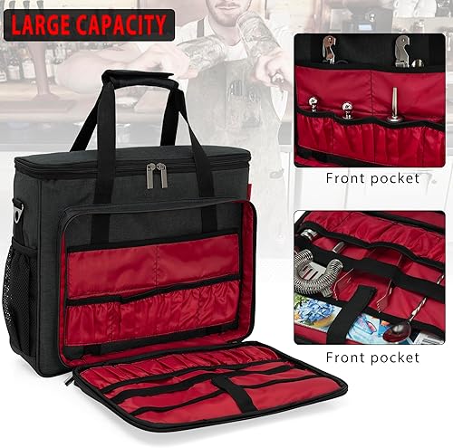 Miniatura 3 de Kit de camarero, juego de coctelera de 11 piezas con bolsa de transporte de viaje para camarero