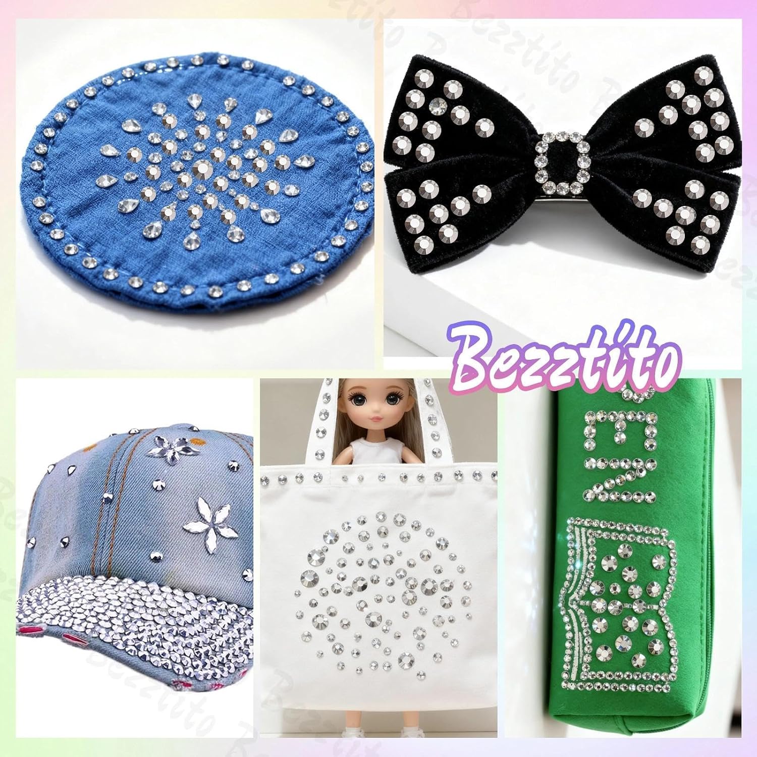 15000Pcs Hotfix Rhinestones Flatback for Bedazzling, Mix Sizes Crystal Rhinestones Resin Gems, Silver Gems Bedazzling for Crafting, Flatback Rhinestone for DIY Face Makeup Crafts Tumblers