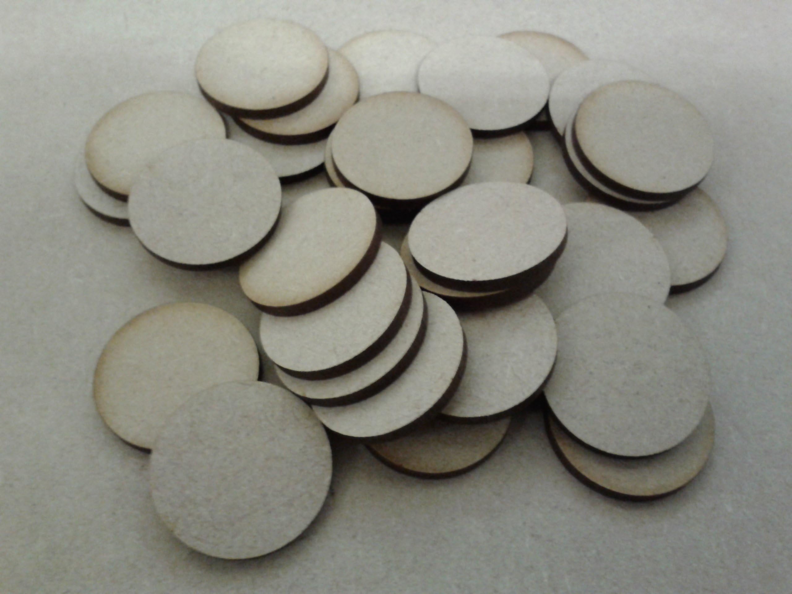 Torri Laser Ltd 2.5cm Diameter MDF Discs Pack of 50 - Gaming Accessories - Game Pieces - Adult, Teen - Fantasy