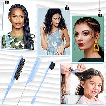 Amazon.com : Geiserailie 3 Pcs Slick Back Hair Brush Set Bristle