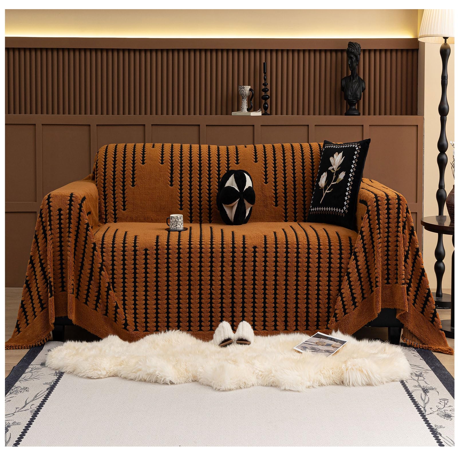 ZTGL Sofaabdeckung 180x300cm – Rutschfester Couchüberzug Aus Weichem, Verdicktem Polyester, Waschbar, Für Katzen & Kinder, 4 Jahreszeiten – Home Dekoration