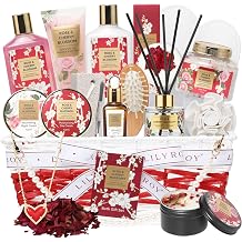 21Pcs Spa Gifts Skin Care Kit Set - Luxurious Rose Spa Gift Baskets for Women