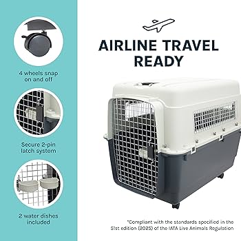 SportPet Designs Plastic Kennels Rolling Plastic Wire Door Travel