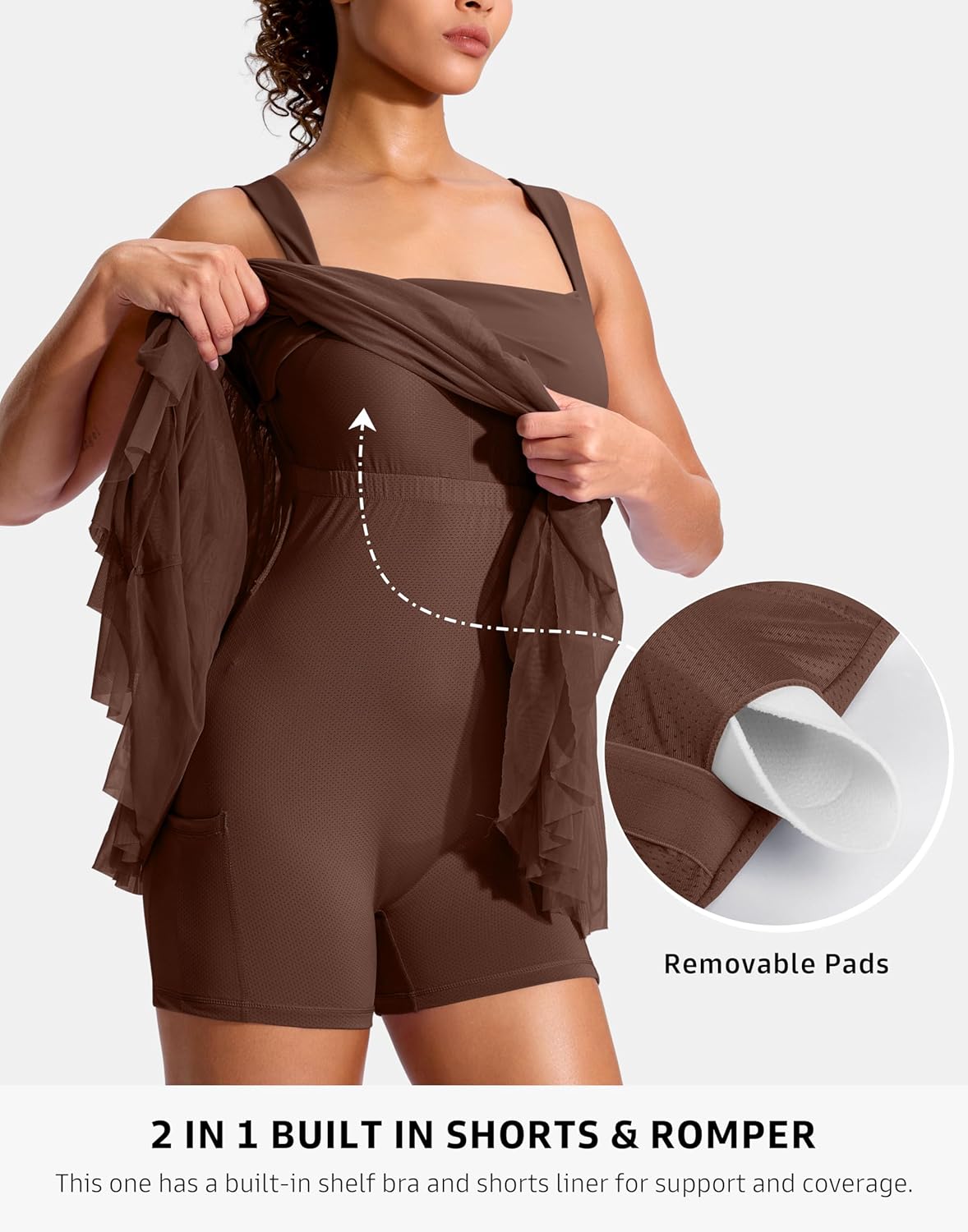 Soothfeel Tennis Dresses for Women Athletic Dress with Built in Shorts & Bra Flowy Golf Workout Dresses with Pockets Summer