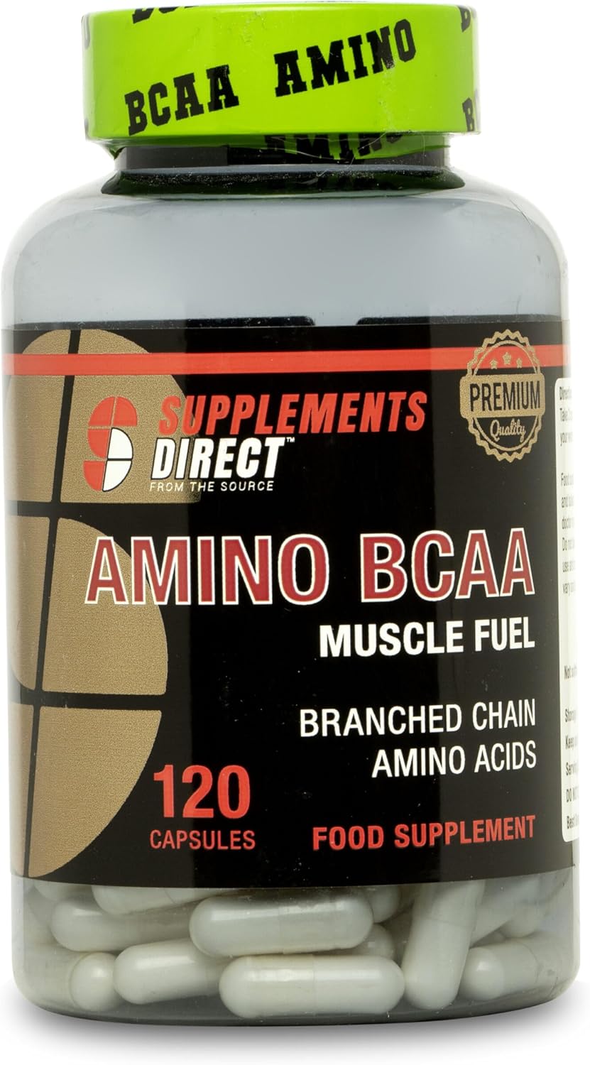 Supplements Direct – Amino BCAA Capsules – 1000mg – 120 Capsules – Amino Energy – BCAA Tablet – Boosts Muscle Growth, Recovery & Repair – Muscle Fuel – Workout Supplements – BCAA Amino Acids
