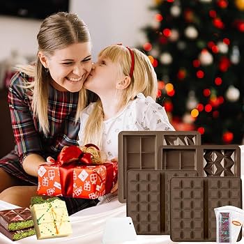 HOJKOUD Moule chocolat profond en silicone sans BPA, 2 pièces HOJKOUD Moule chocolat profond en silicone sans BPA, 2 pièces