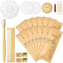 Personal Hygiene Kit Bulk 50 Sets, Travel Size Toiletry Kit for Guests, Disposable Bamboo Toothbrush, Toothpaste, and Vanity Set for Women and Men, Travel, Guest Care, Homeless Care Packages