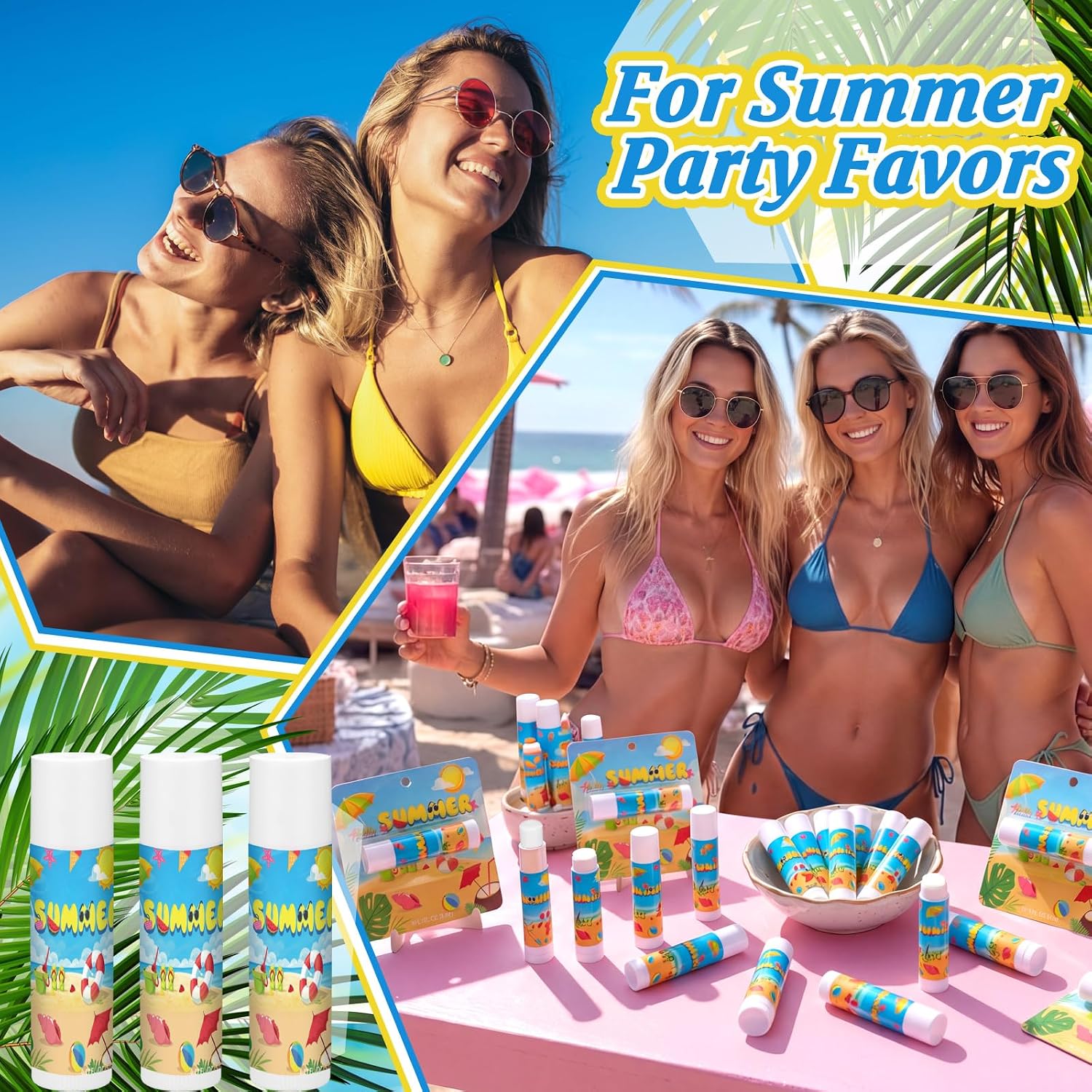 Demissle 24 Pack Summer Spf 30 Lip Balm Party Favors, Beach Pool Birthday Goodie Bag Stuffers Coconut Sunscreen Lip Balm Bulk for Summer Travel and Outdoor Back to School Teacher Classroom Gifts
