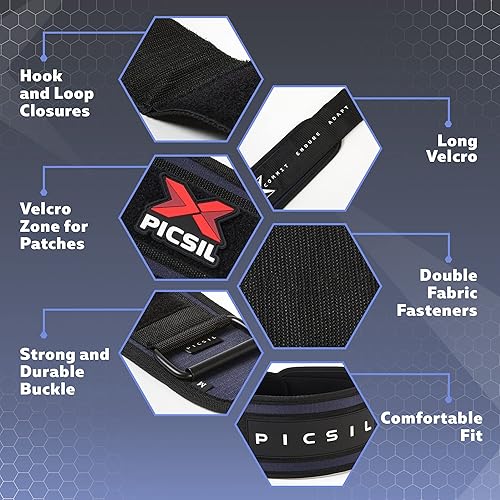 Miniatura 3 de PICSIL Cinturón de levantamiento de pesas, cinturón de entrenamiento para un apoyo excepcional para el núcleo y la espalda, cinturón de