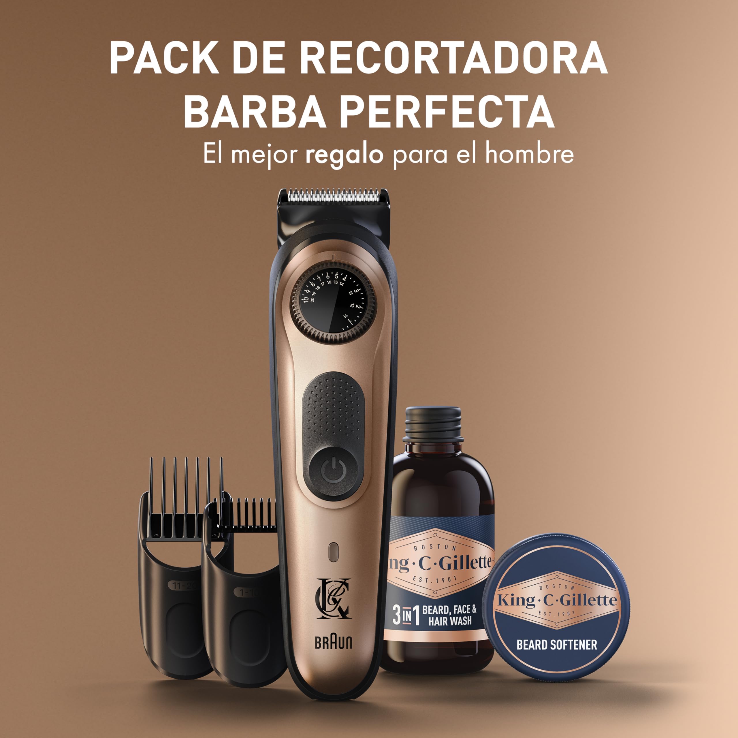 King C. Gillette Kit Barba Hombre con Recortadora de Barba Hombre