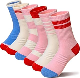 Calcetines deportivos de algodón para niñas, transpirables, suaves, para pantorrillas, 6 pares