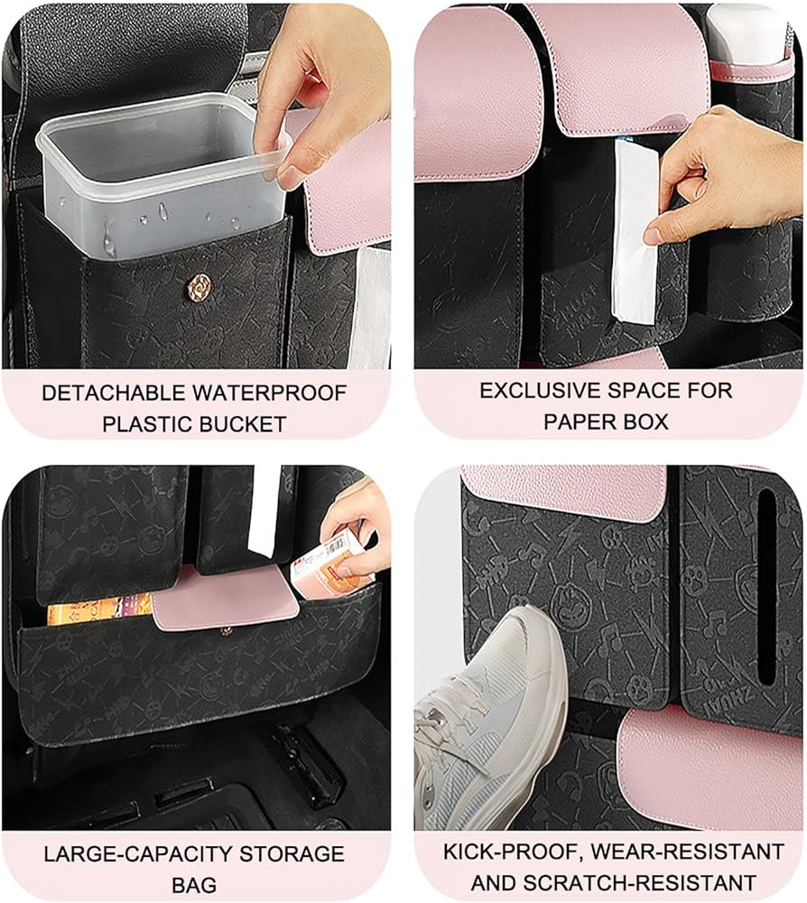 USGTYUS 2pcs For Volkswagen VW ID.3/ID.4/ID.6 Pure Pro Pro-S GTX CROZZ Car Seat Back Organizer Car Seat Back Hanging Bag Travel Tidy Pouch Pocket Kids Durable And Stylish,C, Normal - View #6