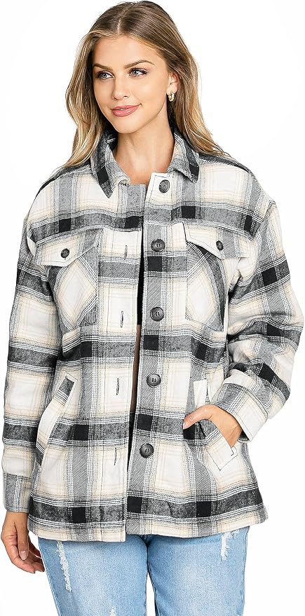 Plaid Flannel Shirt Jacket 