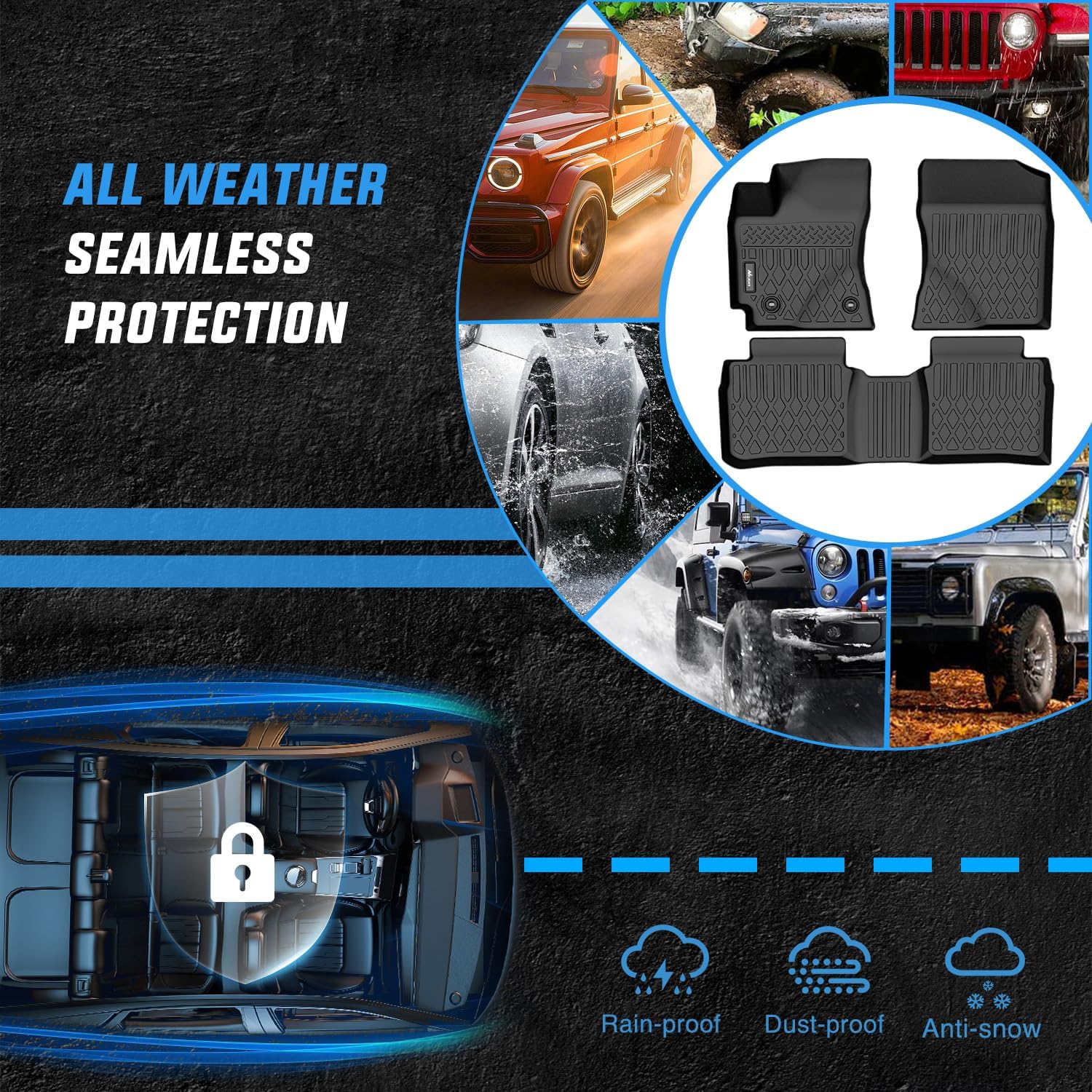 Nilight TPE Floor Mats for Toyota Corolla Sedan 2014 2015 2016 2017 2018 2019,All Weather Custom Fit Heavy Duty Floor Liners - Image 5